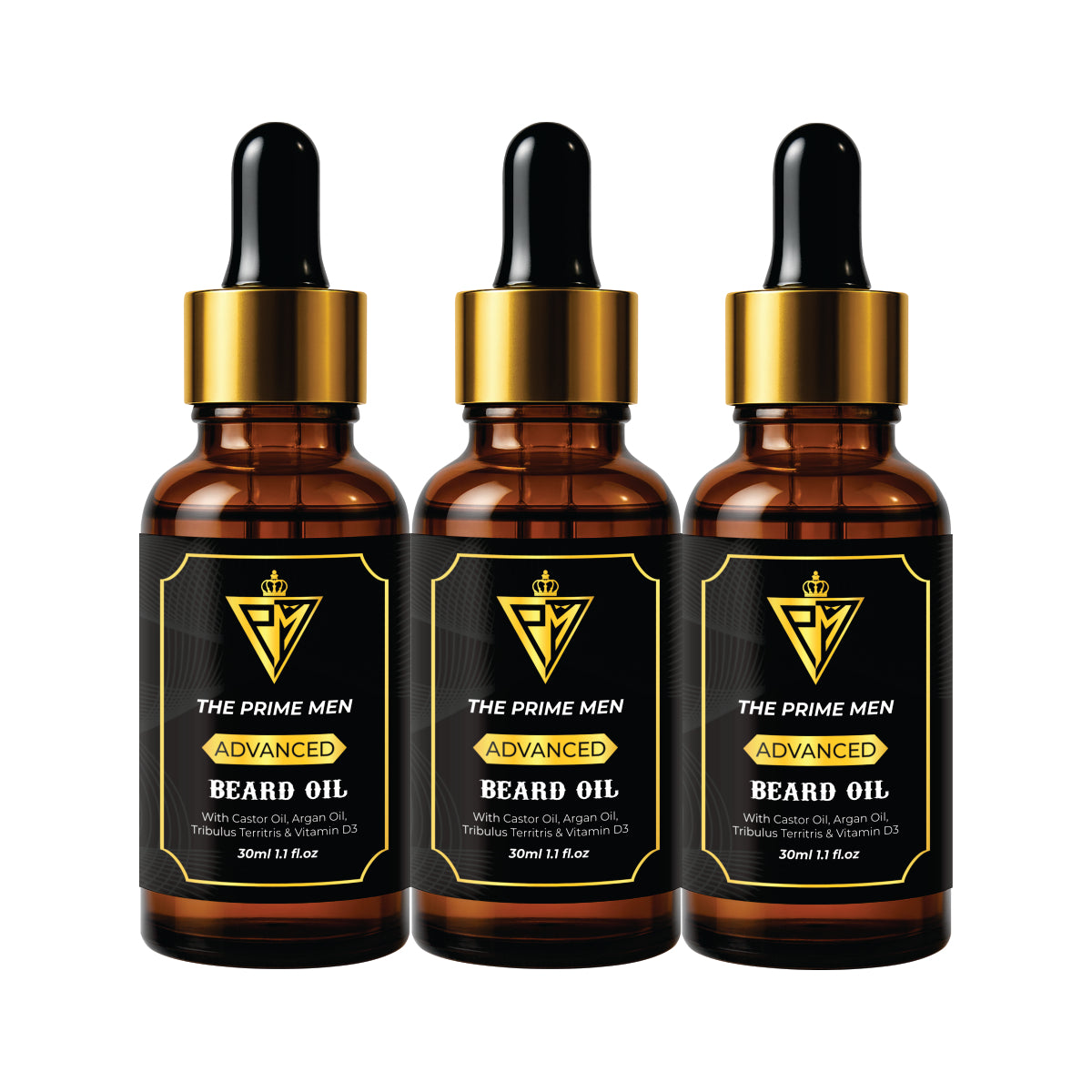 The Prime Men 90-Day Beard Oil Combo | 3 Bottles x 30ml