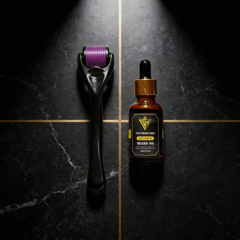 The Prime Men Beard Growth Kit | 2 Beard Oils + 1 Derma Roller